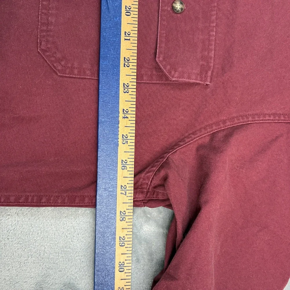Cabelas Shirt Men's XL Reg Button Up Burgundy Red Short Sleeve  Brush Popper‎ - Picture 12 of 16